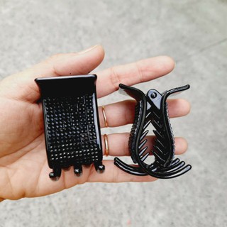 Kẹp tóc 5 răng đính xoàn màu đen