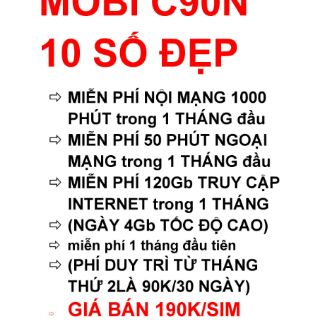 Sim Mobifone C90n miễn phí 1 tháng đầu
