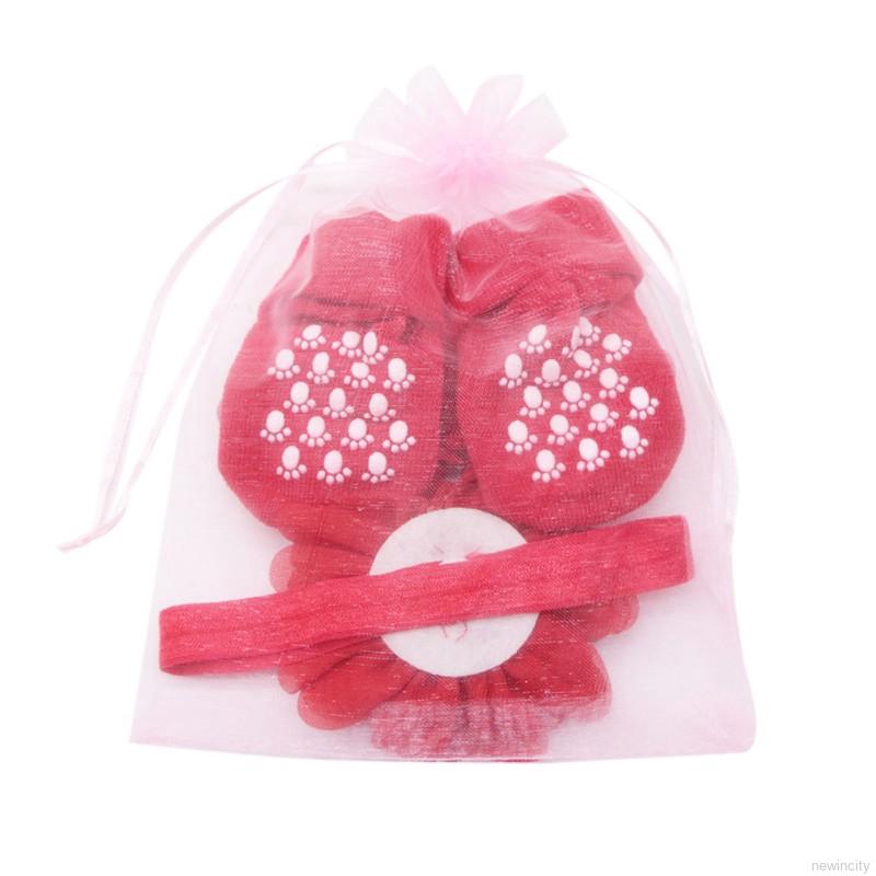 Set băng đô hoa và vớ xinh xắn cho bé sơ sinh