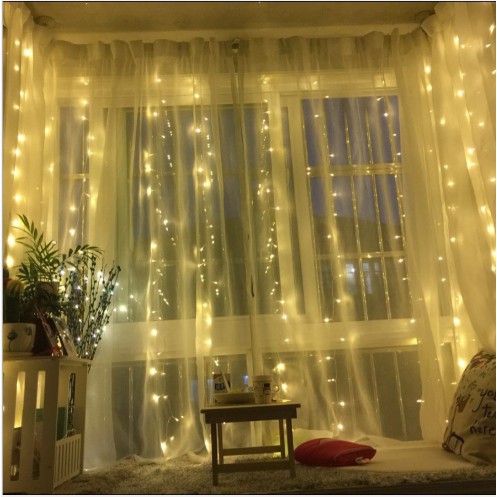Đen LED dây dài dạng đèn rèm trang trí 3m*3m