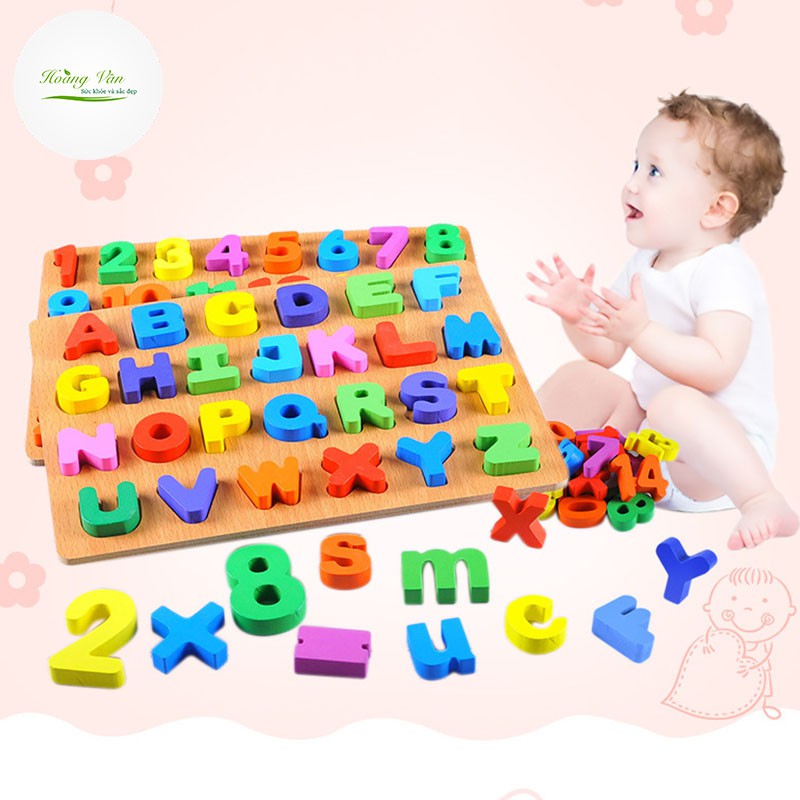Bảng chữ cái Tiếng Anh - Chữ nổi làm bằng gỗ tự nhiên
