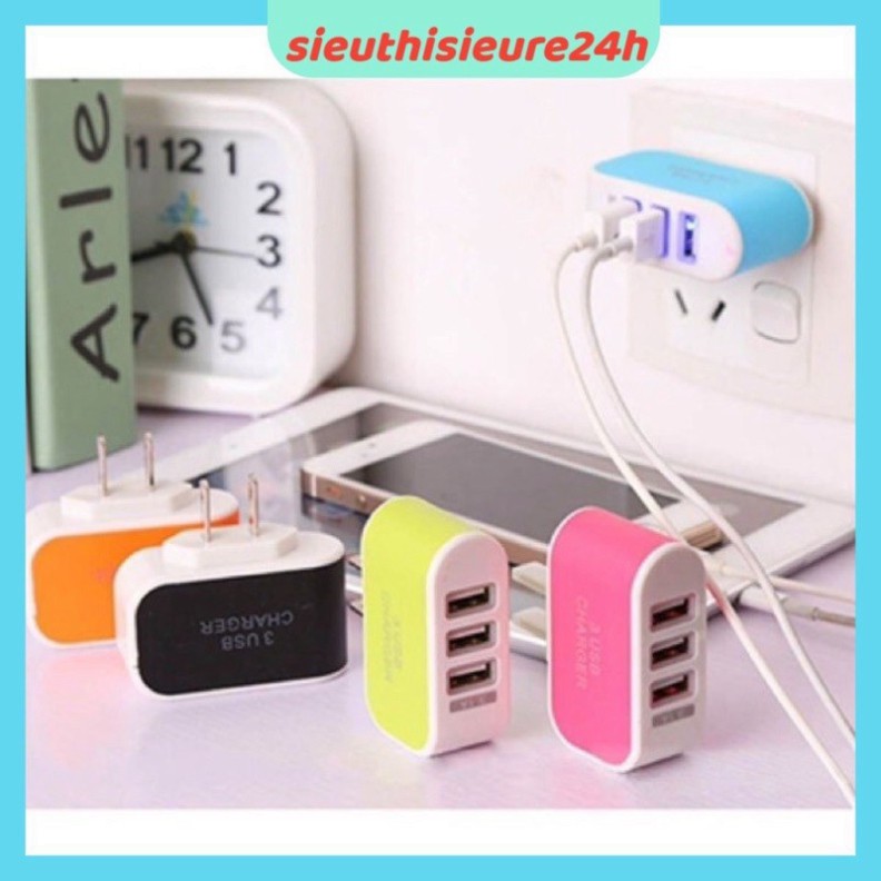 /-li  𝐅𝐑𝐄𝐄 𝐒𝐇𝐈𝐏 /-li . CỦ SẠC ĐA NĂNG ❤️FREESHIP❤️ Củ sạc 3 Cổng USB (Bảo hành 1 tháng)  giảm giá 50% mua ngay n