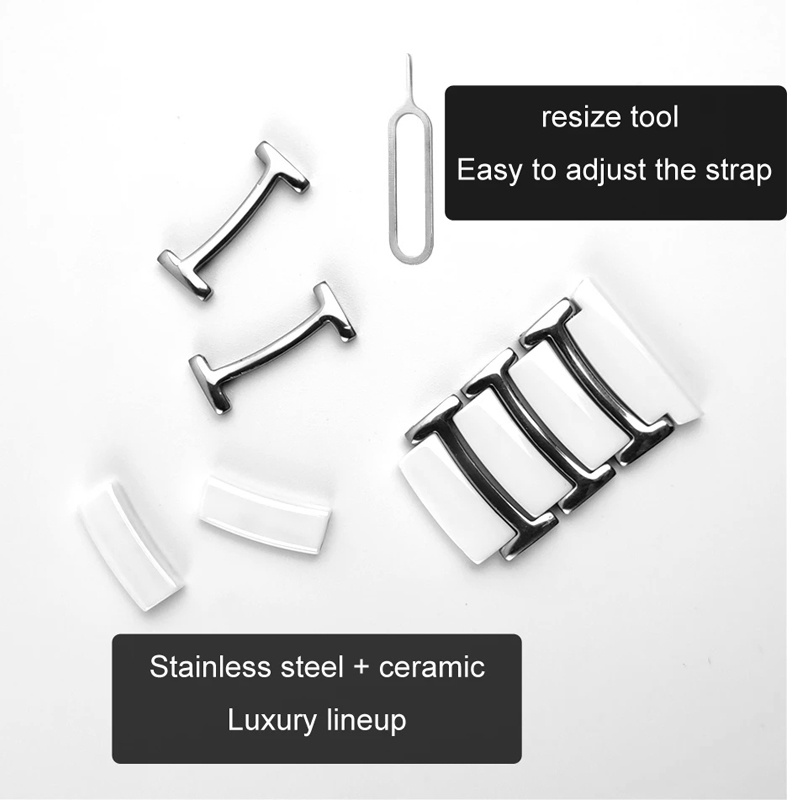 Dây đeo thay thế bằng thép không gỉ và gốm sứ cho đồng hồ Apple cho 44mm 40mm 45mm 41mm se 5 4 cho 3