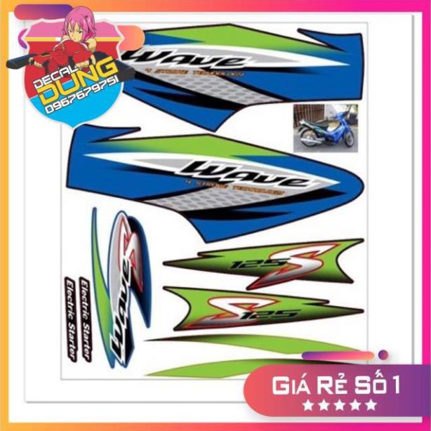 Tem xe  Wave S 125 xanh đen