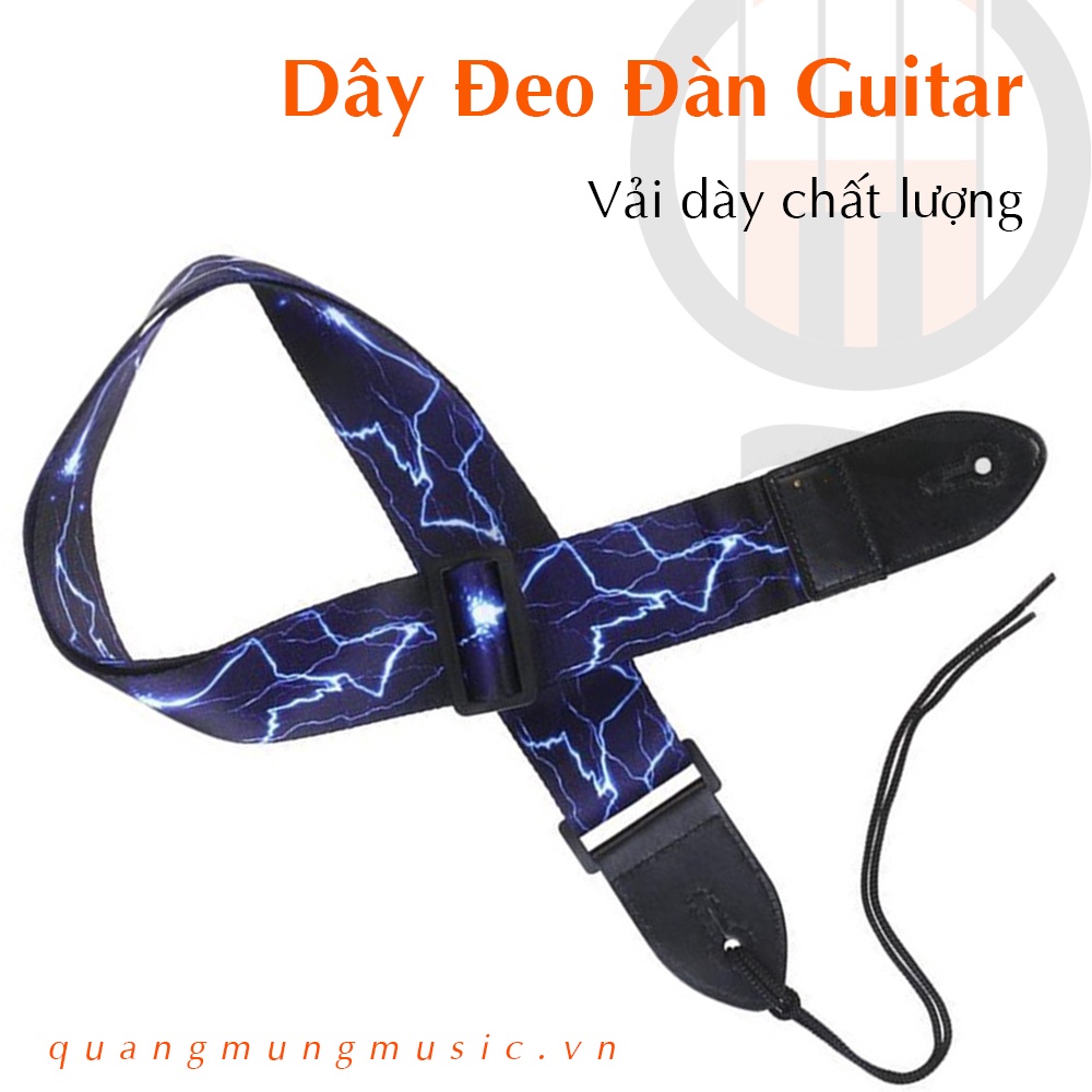 Dây đeo đàn guitar phối da PU nhiều màu chất lượng cao