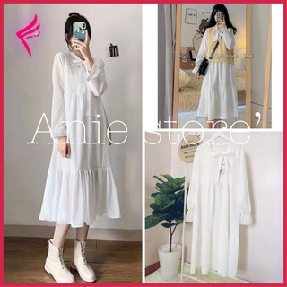 [ hot sale ] Đầm Babydoll Nữ Nơ Ngực 🦋 Váy Nữ Tay Bồng Dáng Suông 2 Màu 🦋