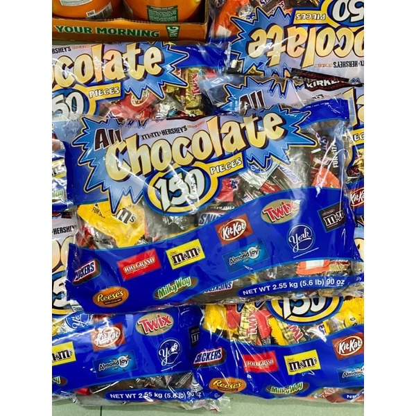 Socola mix 10 loại Mỹ 2.55kg 1 bịch 150 viên
