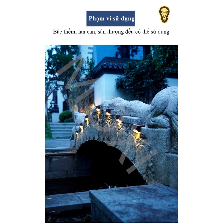 Đèn LED SOLAR chiếu sáng gắn bậc cầu thang sử dụng năng lượng mặt trời dùng trang trí Decor tiện dụng MOXI.
