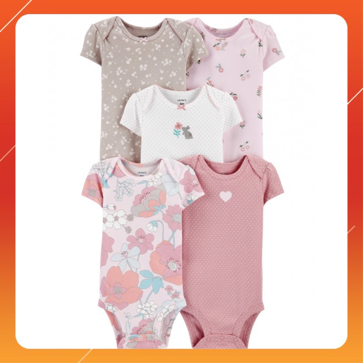 Bodysuit Carter's Bông Hoa Nhập Mỹ Cho Bé Gái Set 5 Bộ