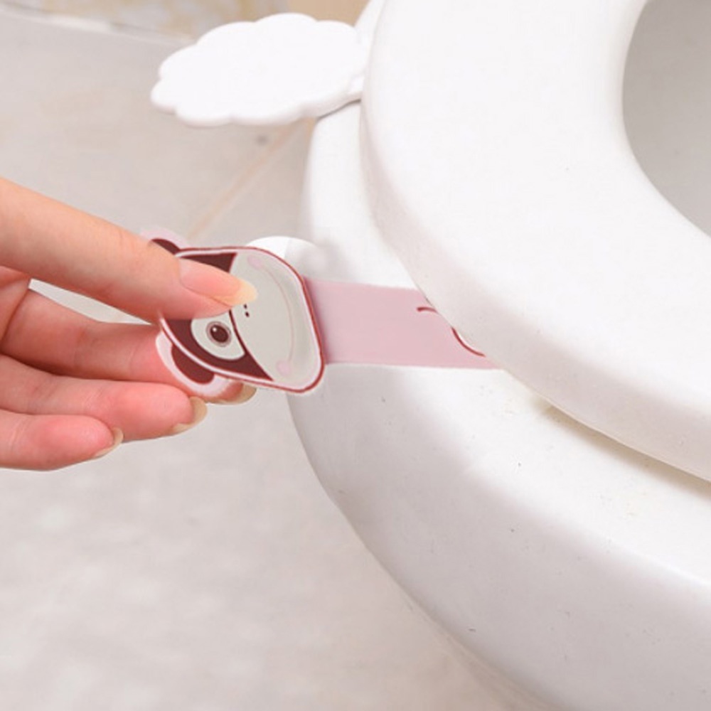 Tay cầm nâng nắp bồn cầu trong suốt nhỏ gọn dễ thương