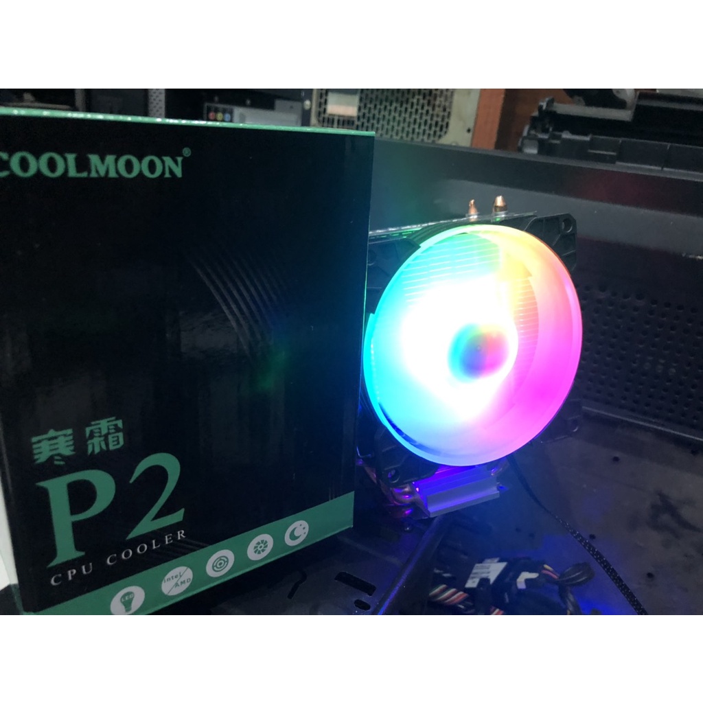 Tản Nhiệt Khí,Quạt tản nhiệt, Fan CPU Coolmoon Frost P2 Streamer Edition - Led Nhiều Màu - Dùng cho SK 1200