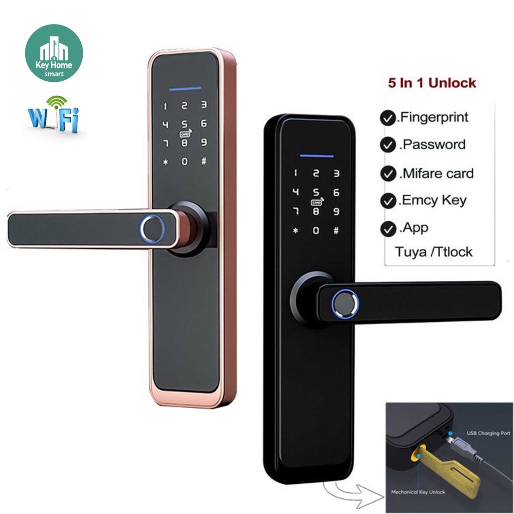 Khóa vân tay thông minh Tuya X2 mở khóa vân tay, thẻ từ, chìa cơ, mật khẩu, APP điện thoại Tuya Smart - Smartlife