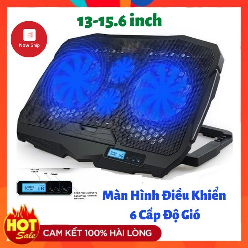 Đế Tản Nhiệt Laptop Cao Cấp Có Led, Có Màn Hình Điều Khiển Tốc Độ Gió Phù Hợp Cho Máy Từ 12 inch Đến 17.6 inch