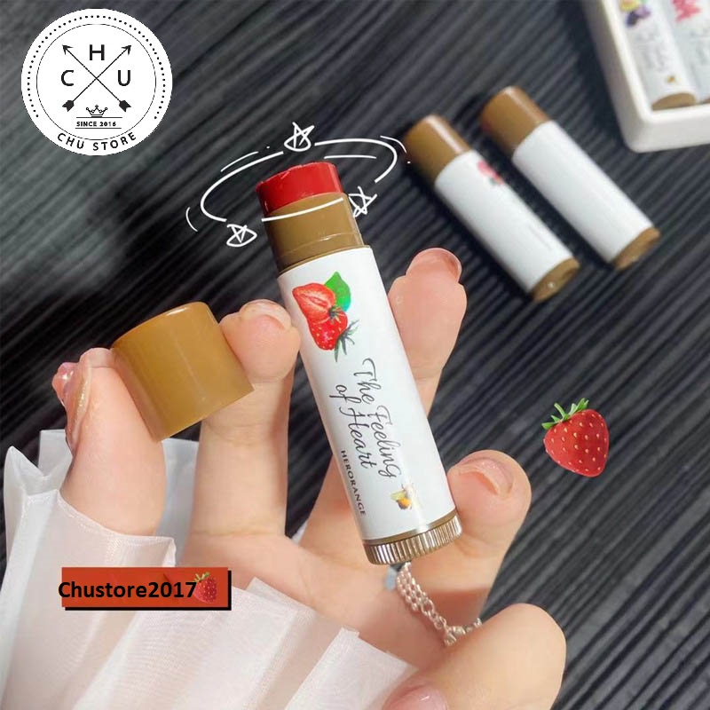 Son dưỡng có màu HERORANGE dưỡng ẩm căng mọng mềm môi The Feeling Of Heart Moisturizing Light Lip Balm HERO20