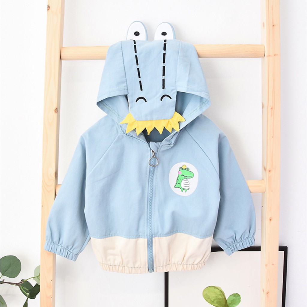 Áo khoác bé trai 3D in hình CÁ SẤU CUTE chất liệu cotton mềm mịn, thoáng mát cho da bé