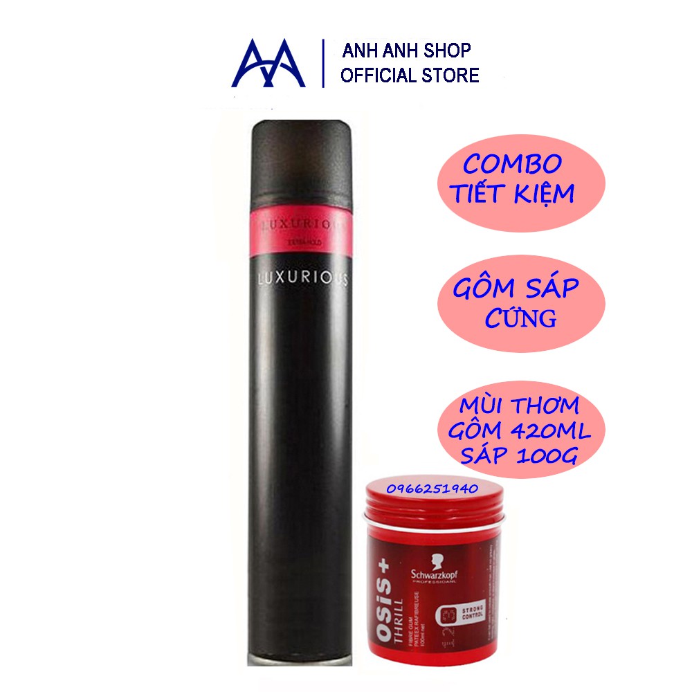 Combo Sáp vuốt tóc Osis và Gôm SHADOW chính hãng 320ml