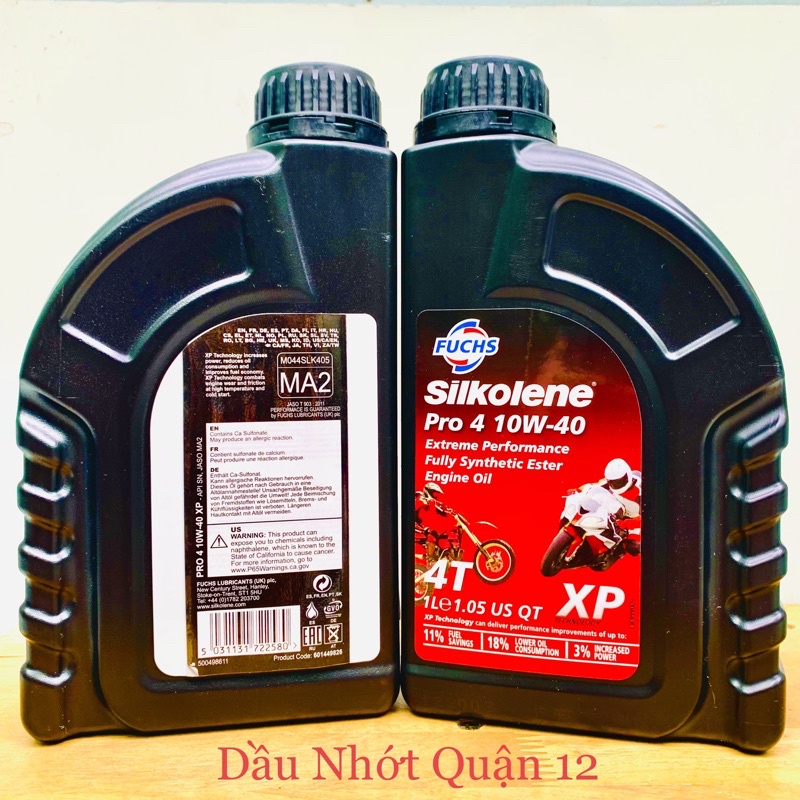 Nhớt Xe Số - Tay Côn Fuchs Silkolene Pro 4 10W-40 Made in UK 800ML 1Lit Combo 1Lit1 1Lit2 1Lit3 1Lit4