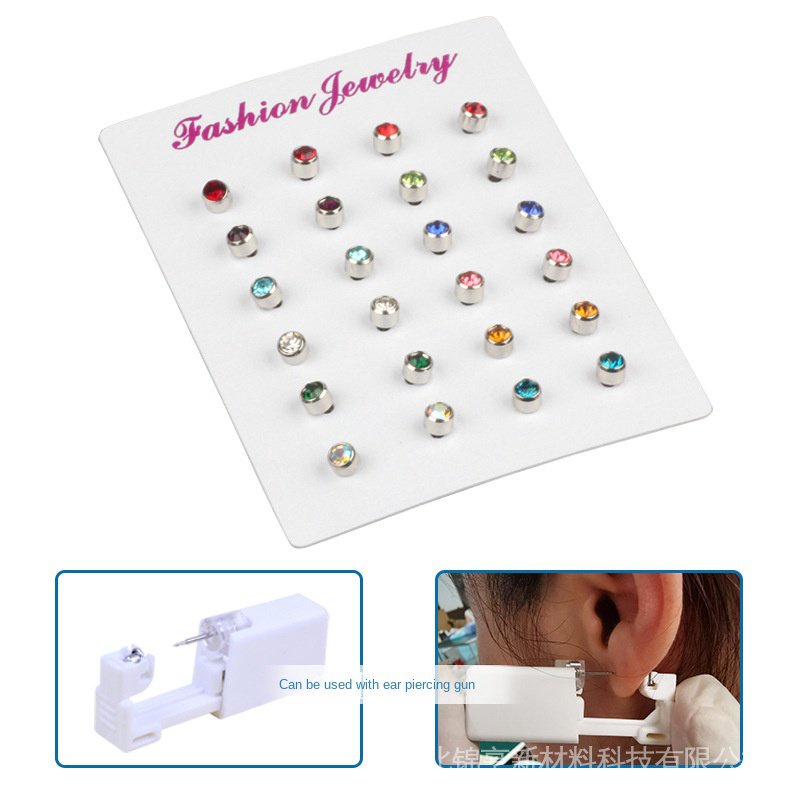 Khuyên Tai Kim Loại Không Gỉ Nhiều Màu Sắc Phong Cách Hipster