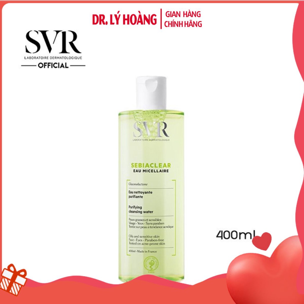 Nước Tẩy Trang SVR SEBIACLEAR Eau Micellaire - Làm Sạch và Giúp Loại Bỏ Dầu Cho Da 75ml - 400ml  - 𝐃𝐫.𝐋𝐲́ 𝐇𝐨𝐚̀𝐧𝐠