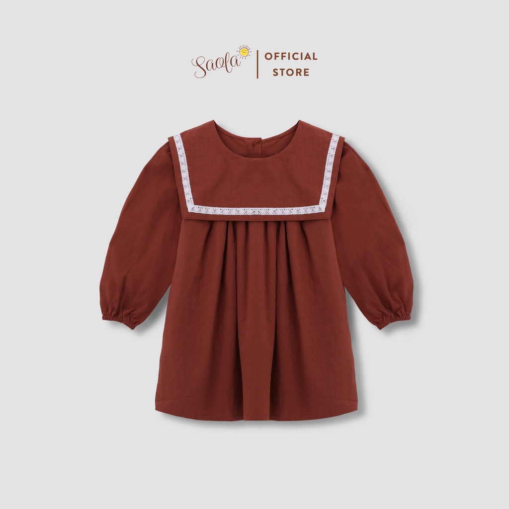 Đầm Bé Gái/ Váy Bé Gái Tay Dài Cổ Vuông Phong Cách Vintage Đáng Yêu - LALILA DRESS - DRC022 - SAOLA KIDS CLOTHING