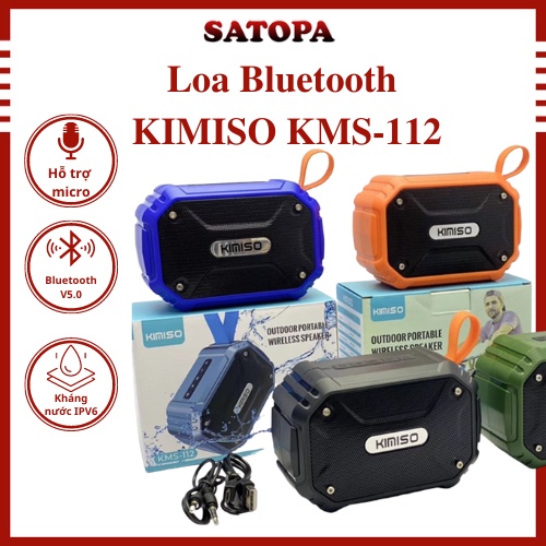 Loa bluetooth mini KIMISO KMS112 loa không dây mini bluetooth chống nước đi mưa âm thanh cực tốt - SATOPA OFFICIAL