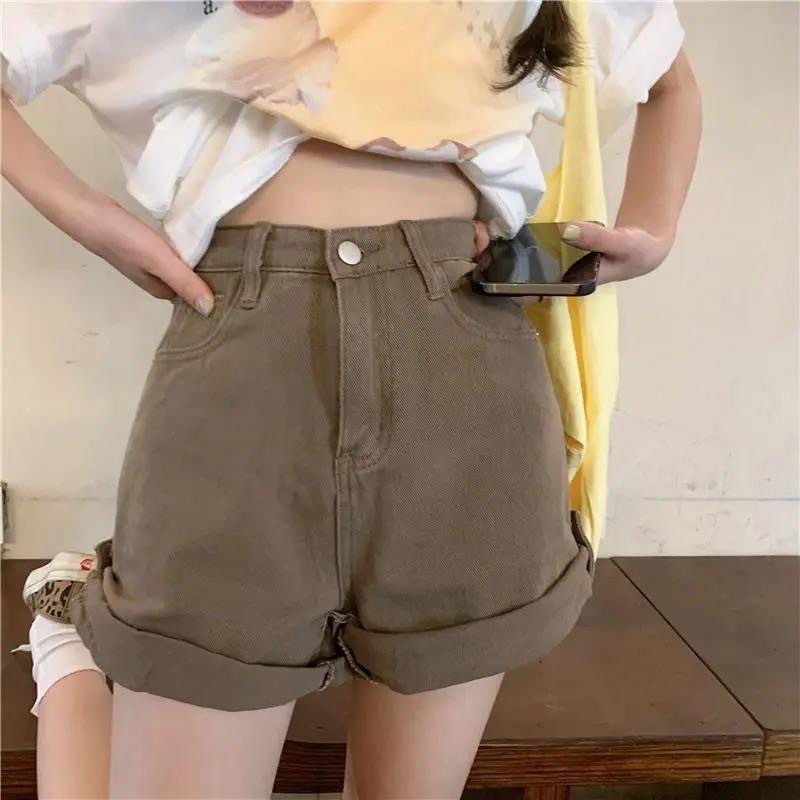 Quần short jean,quần jean cộc tocjean nữ màu nâu tây