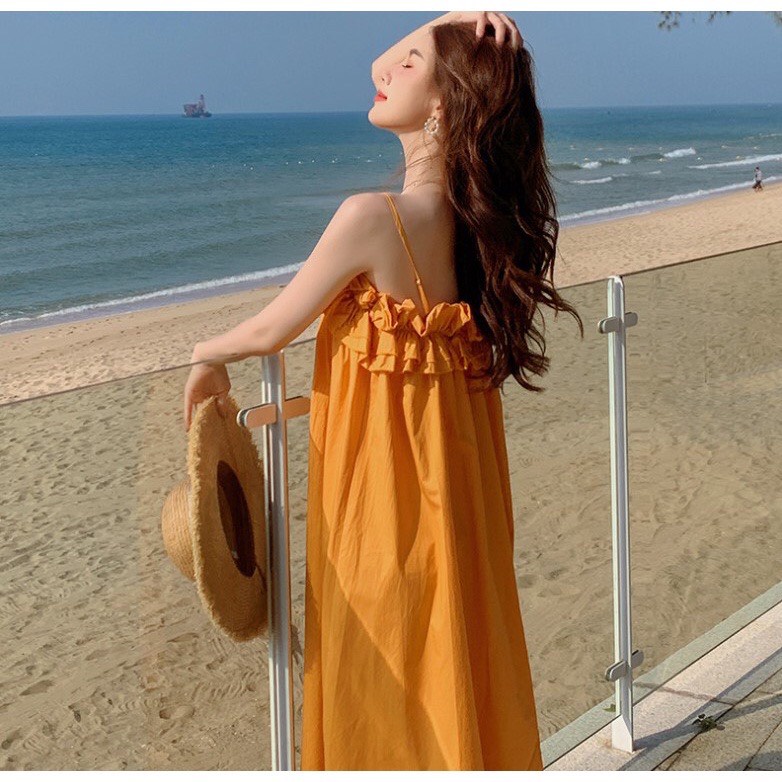 Váy bầu thiết kế xinh TKUTRANG đầm bầu thời trang mùa hè hai dây