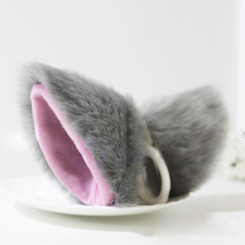 Kẹp Tóc Tai Dài Hình Tai Cáo Đính Lông Hóa Trang Halloween