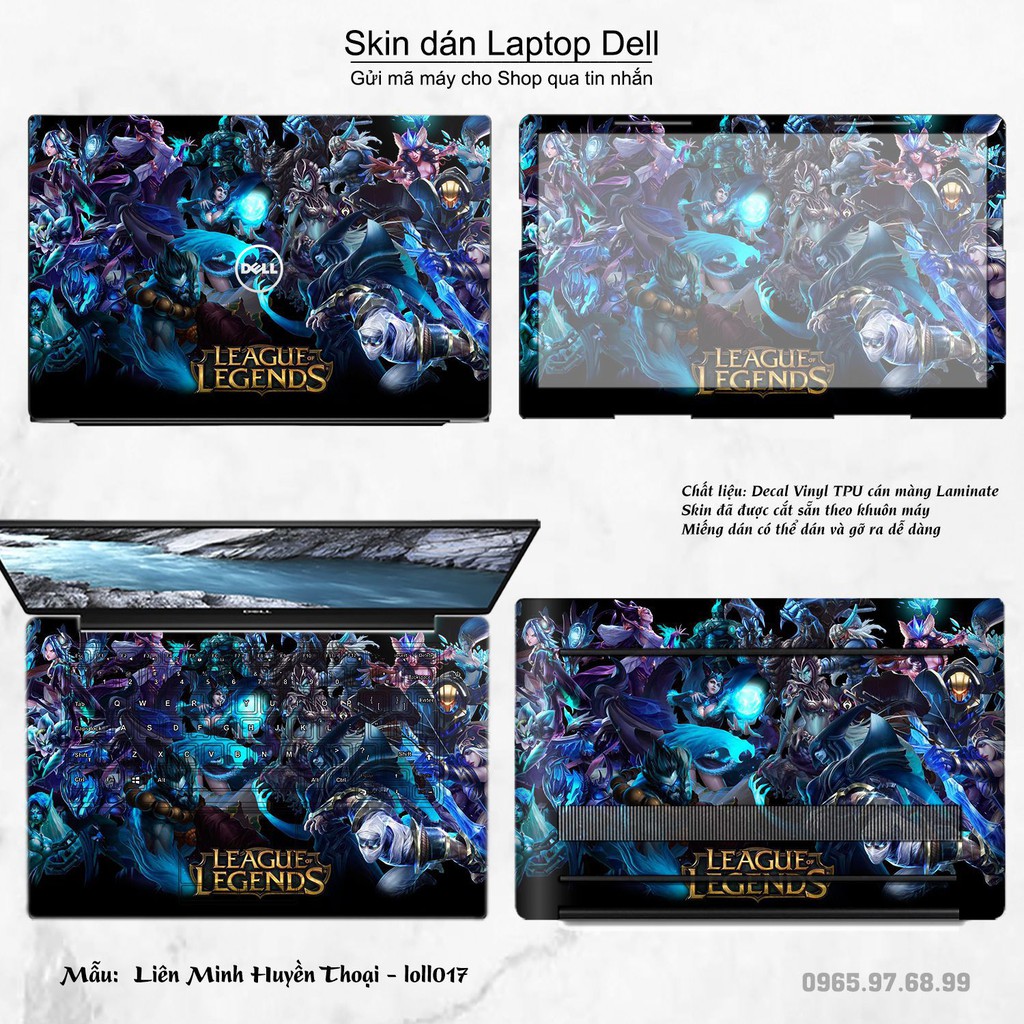 Skin dán Laptop Dell in hình Liên Minh Huyền Thoại nhiều mẫu 2 (inbox mã máy cho Shop)