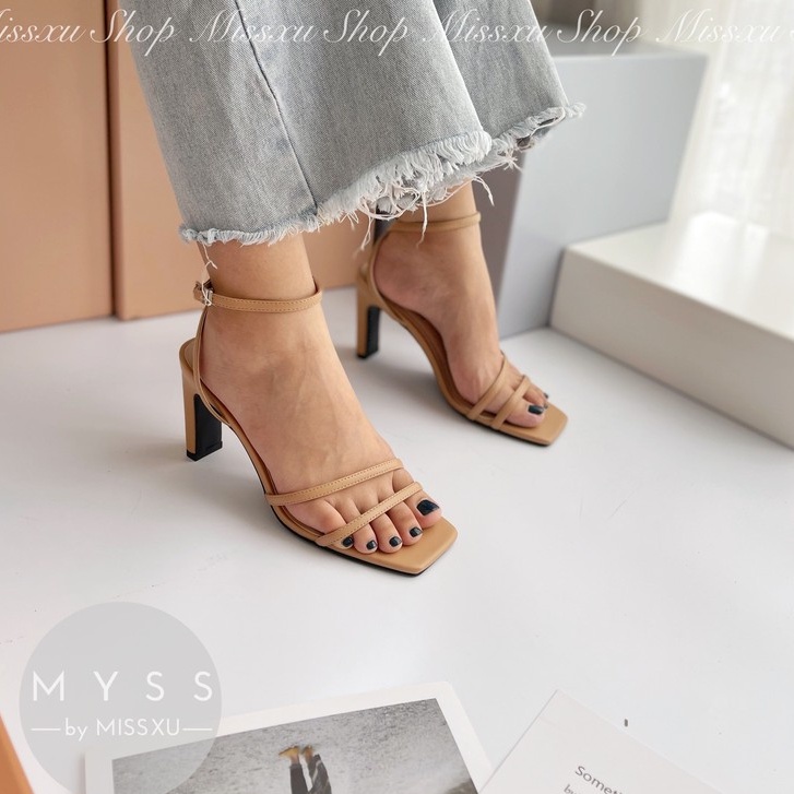 Giày sandal nữ quai ngang xéo 7cm thời trang MYSS - SD129