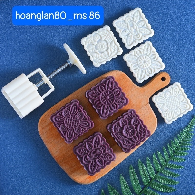 Khuôn làm bánh trung thu khuôn tròn 4 mặt 100g - Khuôn làm bánh tại nhà