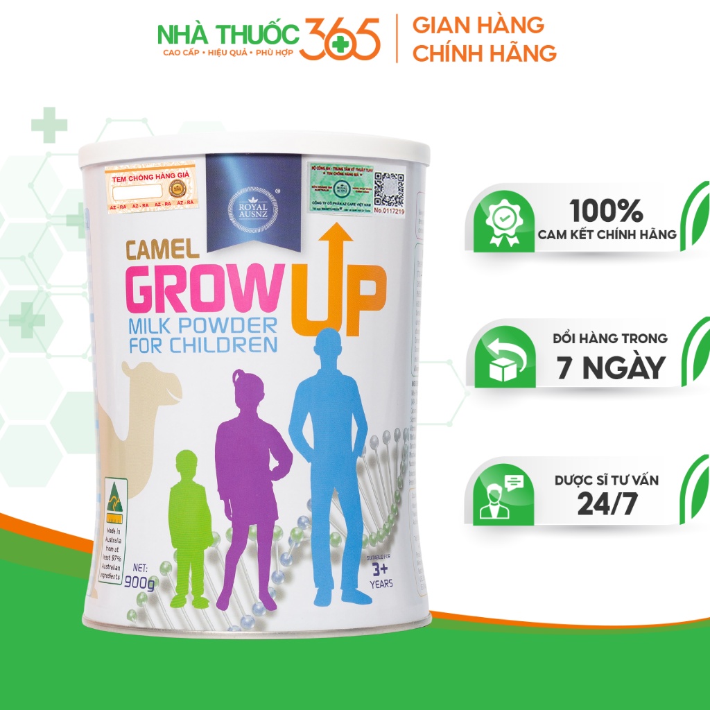 Sữa Lạc Đà Hoàng Gia Úc Royal AUSNZ GROW UP MILK POWDER Hỗ Trợ Phát Triển Chiều Cao Cho Trẻ Từ 3 hộp 900g