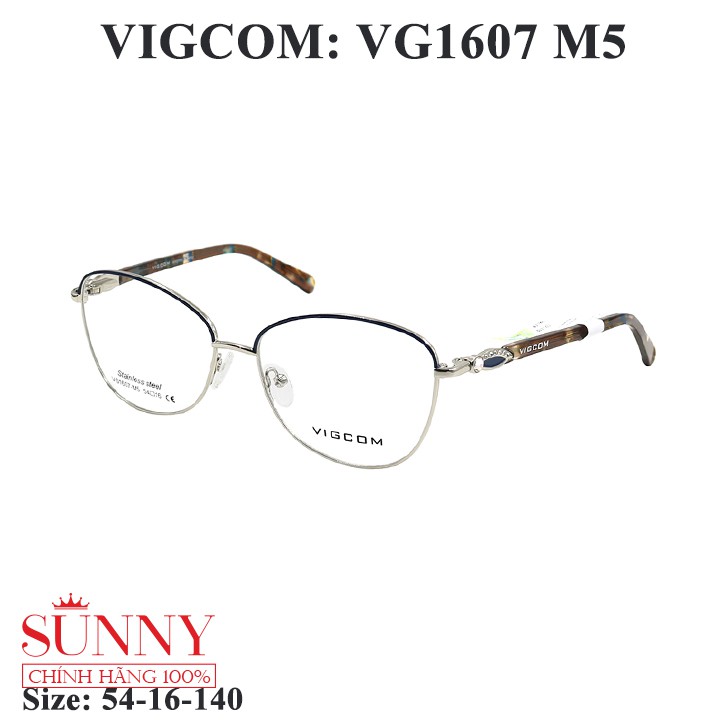 VG1607 gọng kính Vigcom kim loại chính hãng, thiết kế dễ đeo bảo vệ mắt