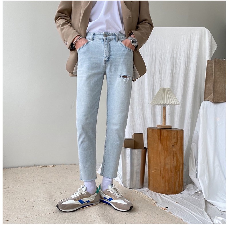 QUẦN JEANS SKINNY RÁCH ĐÙI CO DÃN (kèm hình chụp thật)