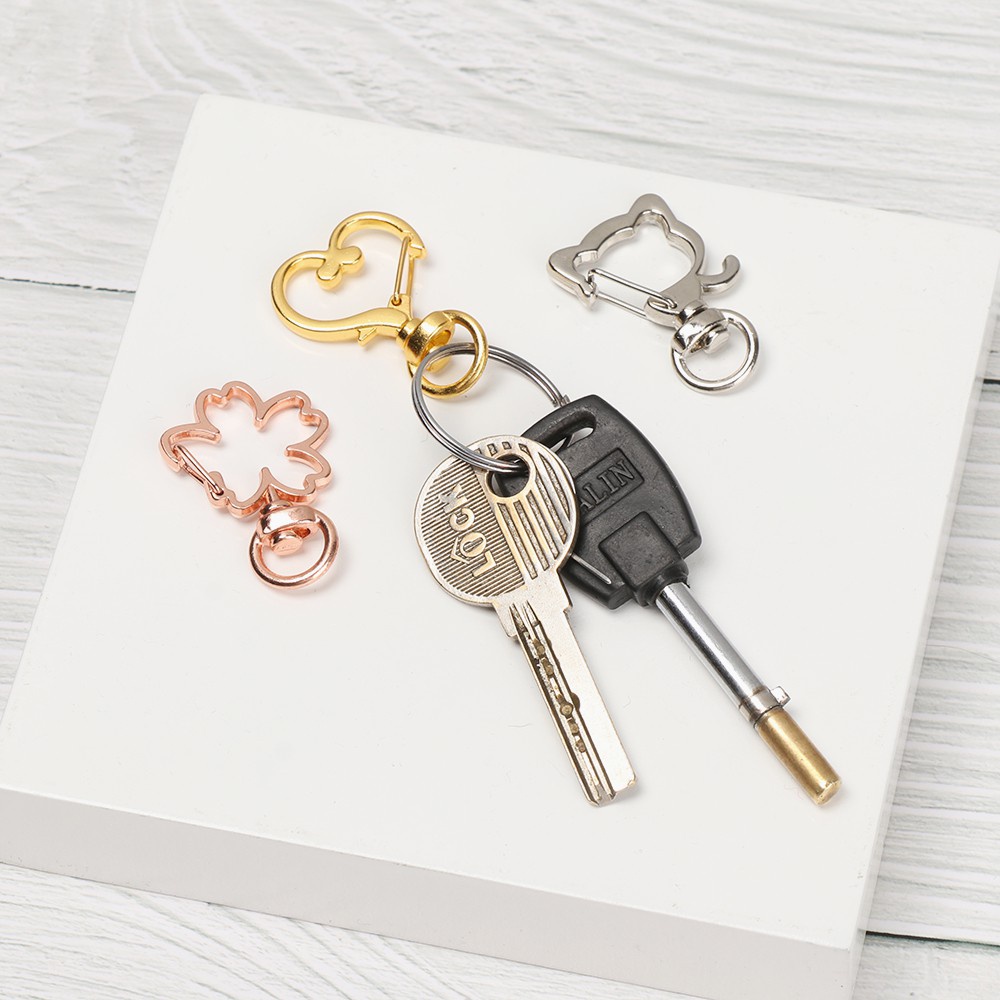 Set 5 móc khóa tôm hùm bằng kim loại dùng làm vòng cổ/móc khóa DIY mới