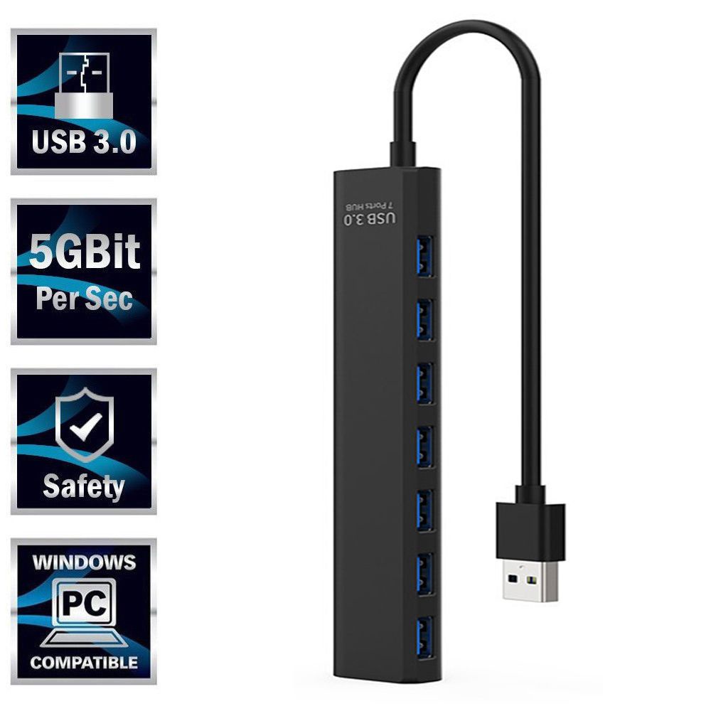 Bộ Chia 4 / 7 Cổng Usb 3.0 Tốc Độ Cao Có Đèn Led Chuyên Nghiệp