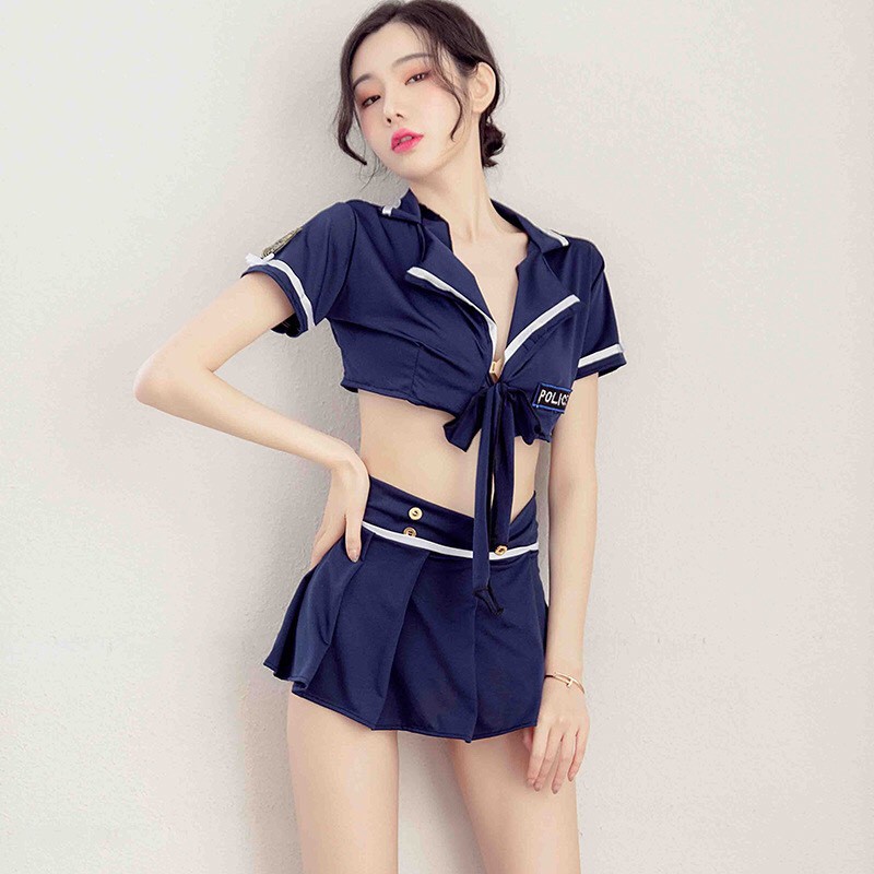 Đồ ngủ sexy cosplay cô nàng cảnh sát xanh navy gợi cảm quyến rũ 9400