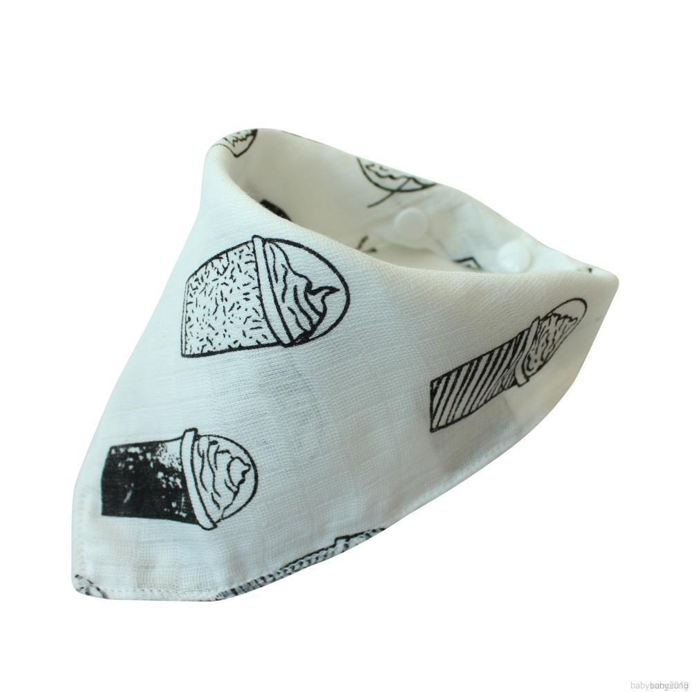 ✨ Kimi ๑ Baby Bibs High Quality Triangle Double Layers Cotton Cartoon Print Bib Infany Cotton Triangle Mouth Towel