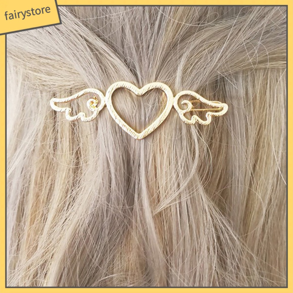 Kẹp Tóc Hình Cánh Thiên Thần Trái Tim Phong Cách Cổ Điển