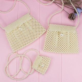 Túi đựng điện thoại hạt cườm giả ngọc trai thanh lịch