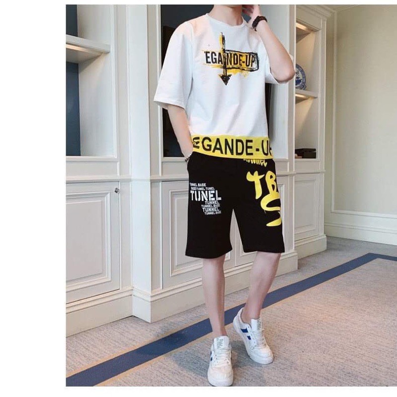 Bộ Nam Hè.Áo Phông Cộc Tay In Hình (NT) + Quần UniSex Thời Trang Nam Hè Phong Cách Hàn Quốc | BigBuy360 - bigbuy360.vn