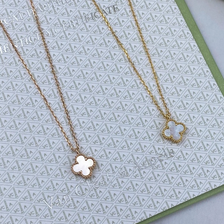 Vòng cổ Hình Cỏ Bốn Lá Mạ Vàng Hồng 18K Cho Cặp Đôi VCA 2O21
