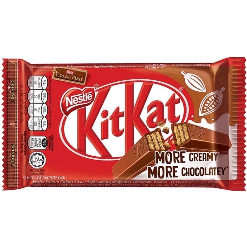 Bánh xốp phủ socola Kitkat Nestle 17g