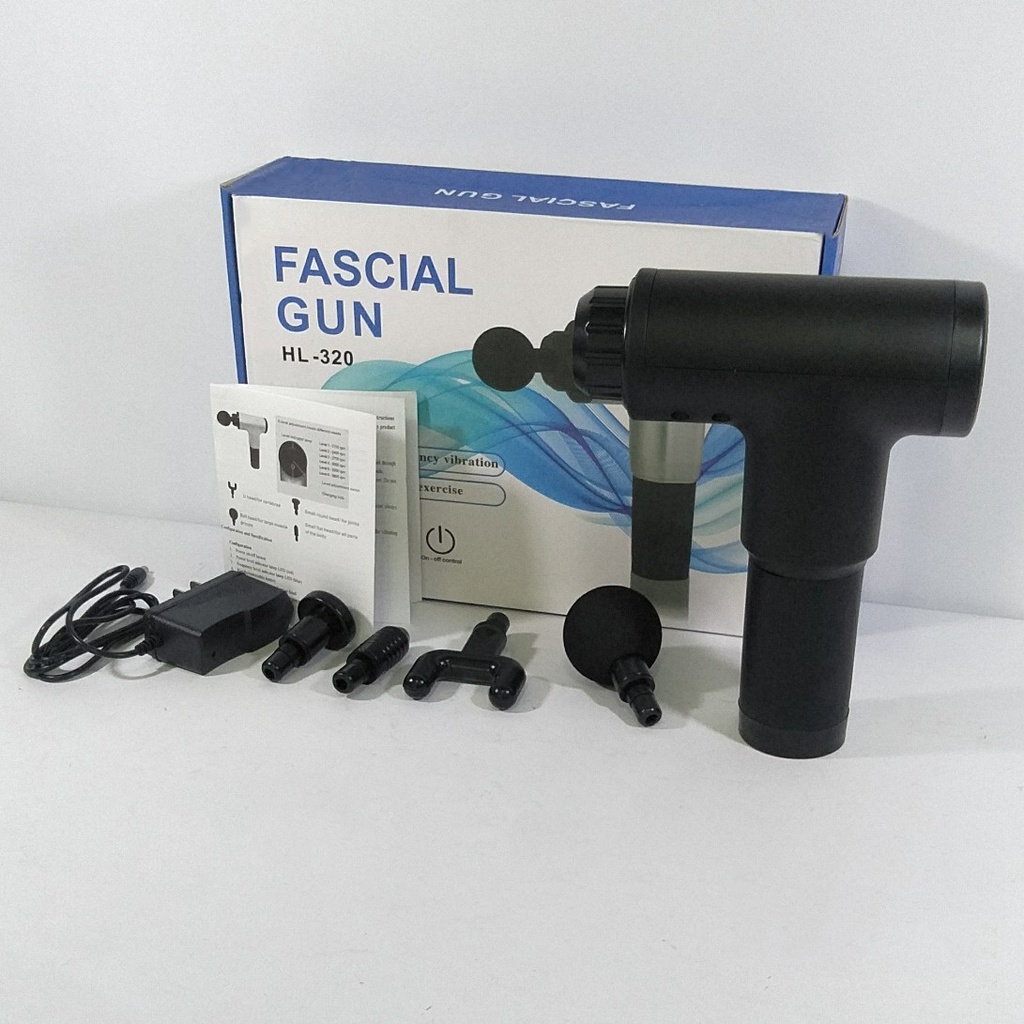 Súng Massage Fascial Gun - 4 Đầu 6 Chế Độ Fascial Giảm Cơ Căng Cơ Trị Nhức Mỏi Vai Gáy - KH320