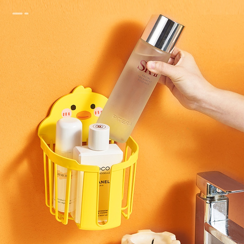 Khay Giỏ Đựng Đồ Phụ Kiện Nhà Tắm Hộp Khăn Giấy Treo Tường Con Vịt Vàng
