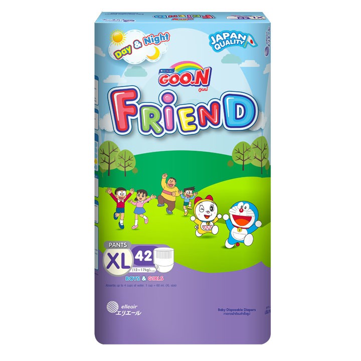 BỈM - TÃ QUẦN GOON FRIEND SIZE XL - 42 MIẾNG (CHO BÉ 12 - 17 KG)