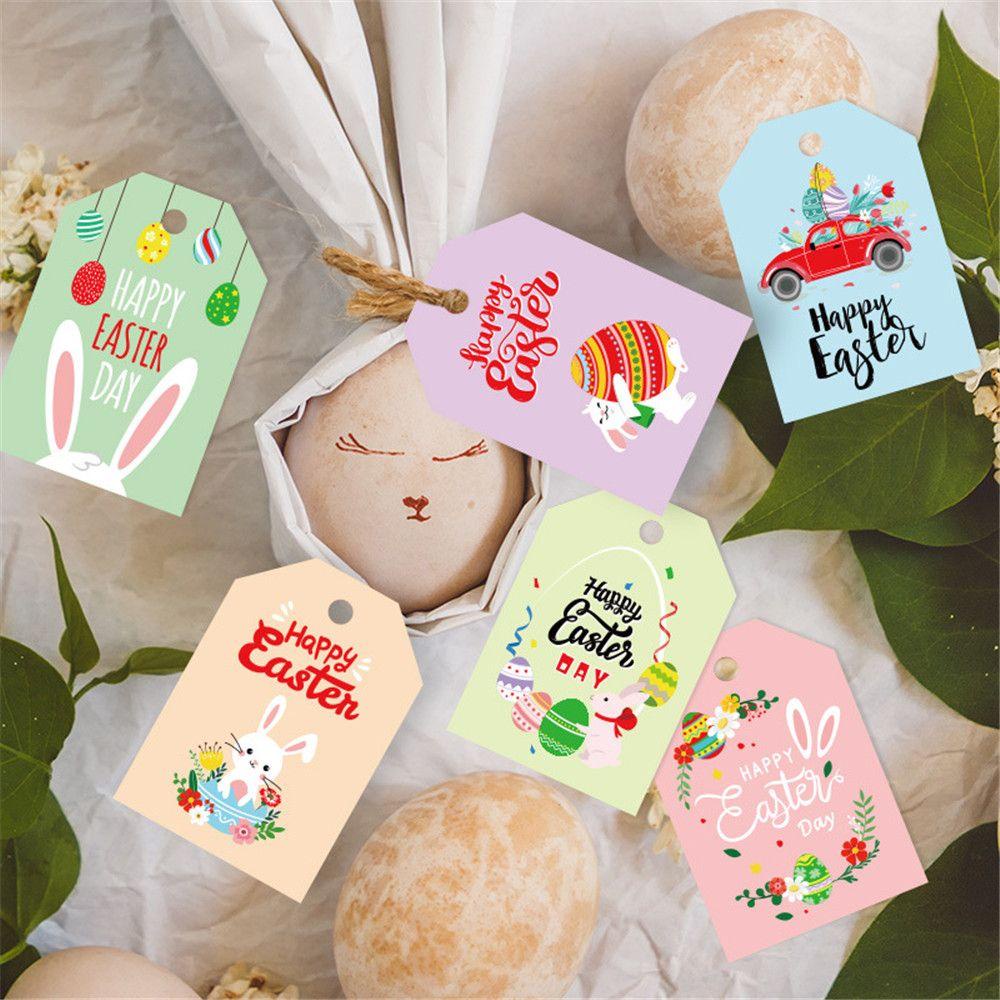 CONOPERY Bộ 48 Thẻ Giấy In Hình Thỏ Phục Sinh Dễ Thương Dùng Trang Trí