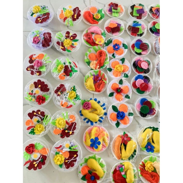 Combor 10 Đĩa thức ăn vải nỉ nhồi bông