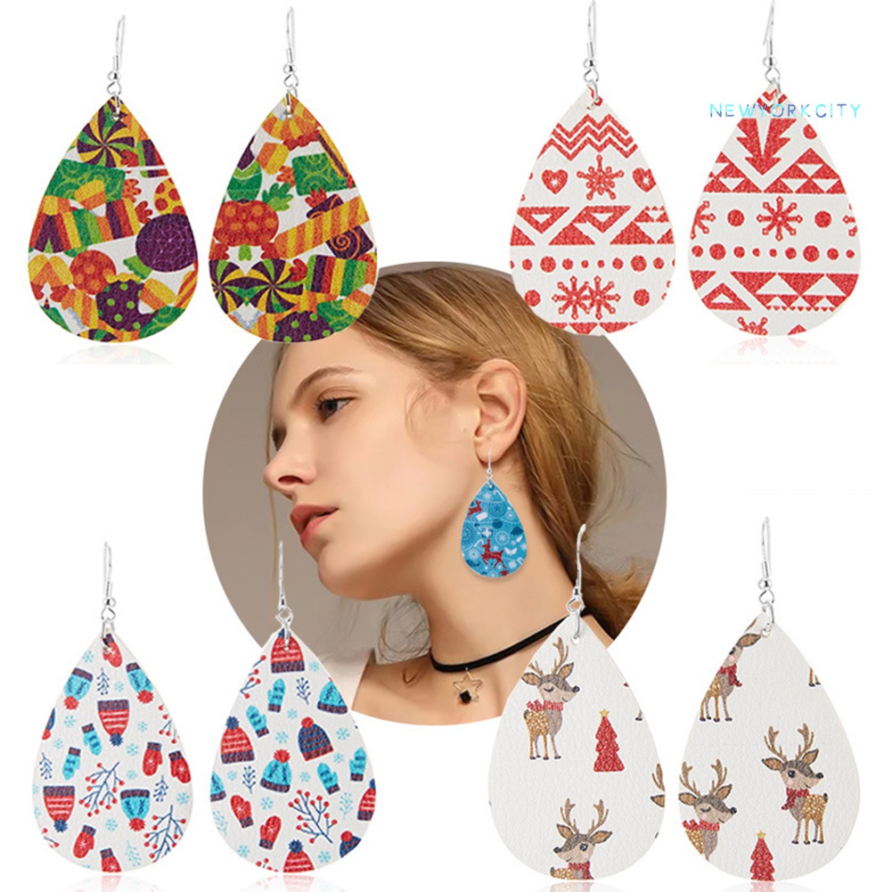 Khuyên Tai Hình Hoa Tuyết Tuần Lộc Giáng Sinh Đáng Yêu