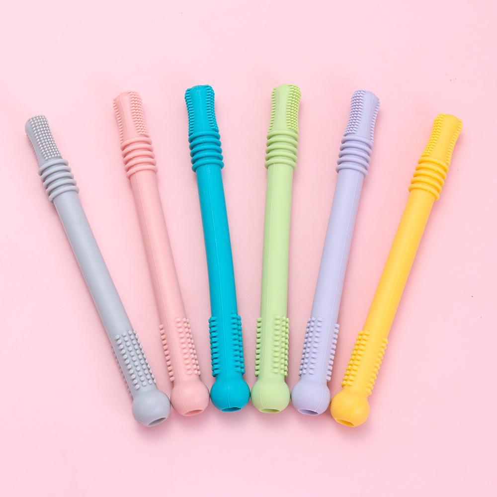 Luol Ống Hút Gutta Có Thể Uốn Cong Dễ Dàng Làm Sạch Màu Sắc|Đồ Chơi Ngậm Nướu Hình Ống Dành Cho Trẻ Em